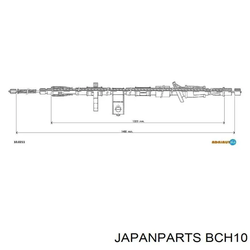 BCH10 Japan Parts Трос ручника задній лівий