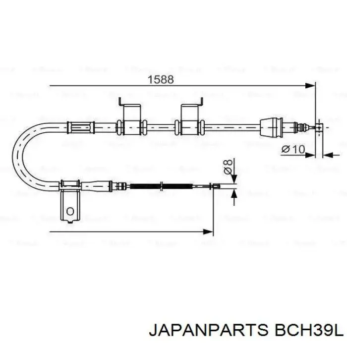 Трос ручного гальма задній, лівий BCH39L Japan Parts