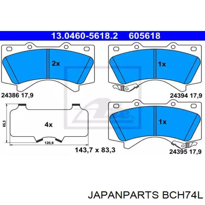 Трос ручника задній лівий Japan Parts BCH74L