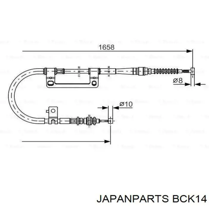 Трос ручного гальма, проміжний BCK14 Japan Parts