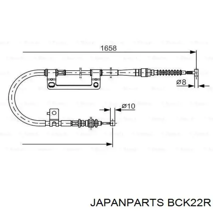 Трос ручного гальма задній, правий BCK22R Japan Parts