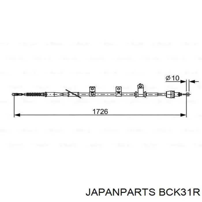 Трос ручного гальма задній, правий BCK31R Japan Parts