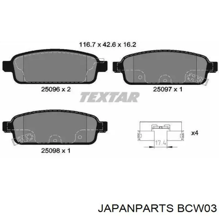Трос ручного гальма задній, лівий Japan Parts BCW03