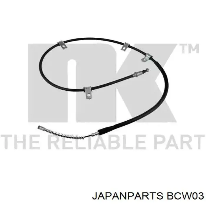 BCW03 Japan Parts трос ручного гальма задній, лівий