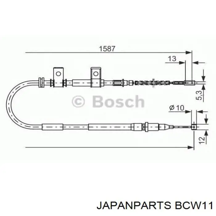 BCW11 Japan Parts трос ручного гальма передній