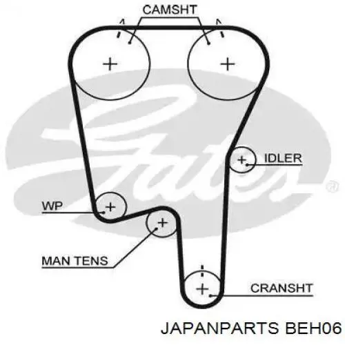 Ролик натягувача ременя ГРМ BEH06 Japan Parts