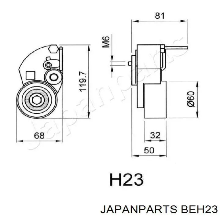 Натягувач ременя ГРМ Japan Parts BEH23