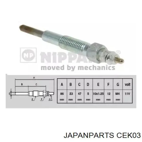 Свічка накалу CEK03 Japan Parts