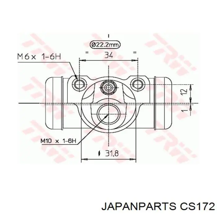 Циліндр гальмівний колісний/робітник, задній CS172 Japan Parts