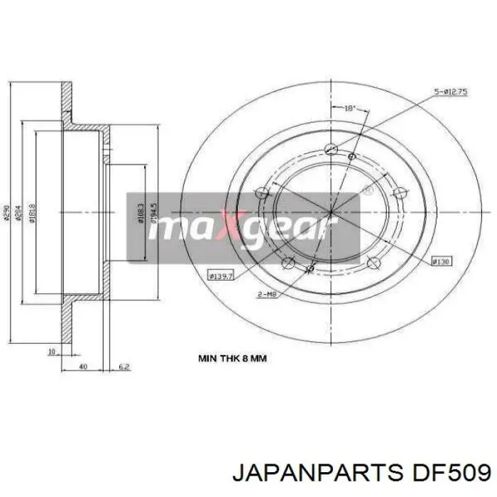 Диск зчеплення ведений Japan Parts DF509