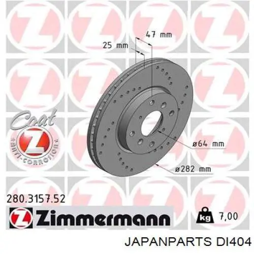 Купити DI404 Japan Parts Ротор гальмівний