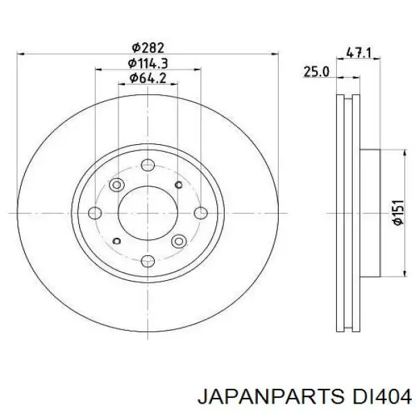 Гальмівні диски передні DI404 Japan Parts