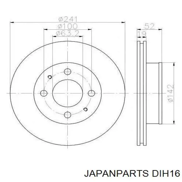 DIH16 Japan Parts Гальмо дискове переднє