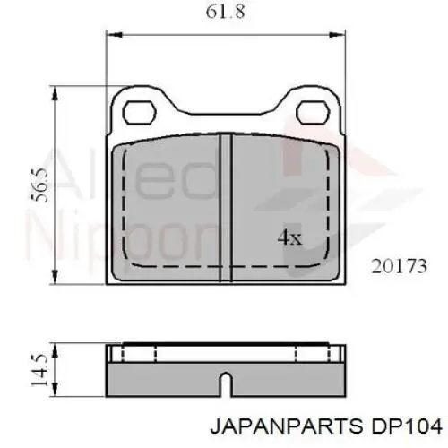 Диск гальмівний задній DP104 Japan Parts