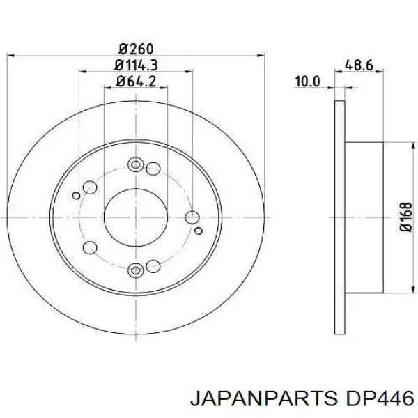 Купити DP446 Japan Parts Диск заднього гальма