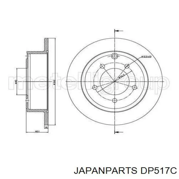 Купити DP517C Japan Parts Диск заднього гальма