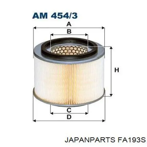 Фільтр повітряний Japan Parts FA193S
