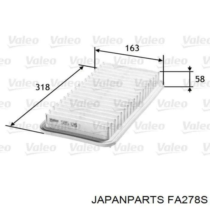 Повітряний фільтр FA278S Japan Parts
