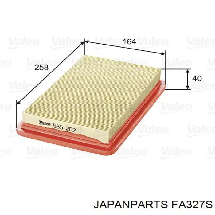 Елемент повітряного фільтра Japan Parts FA327S ціна, від 4.63 USD