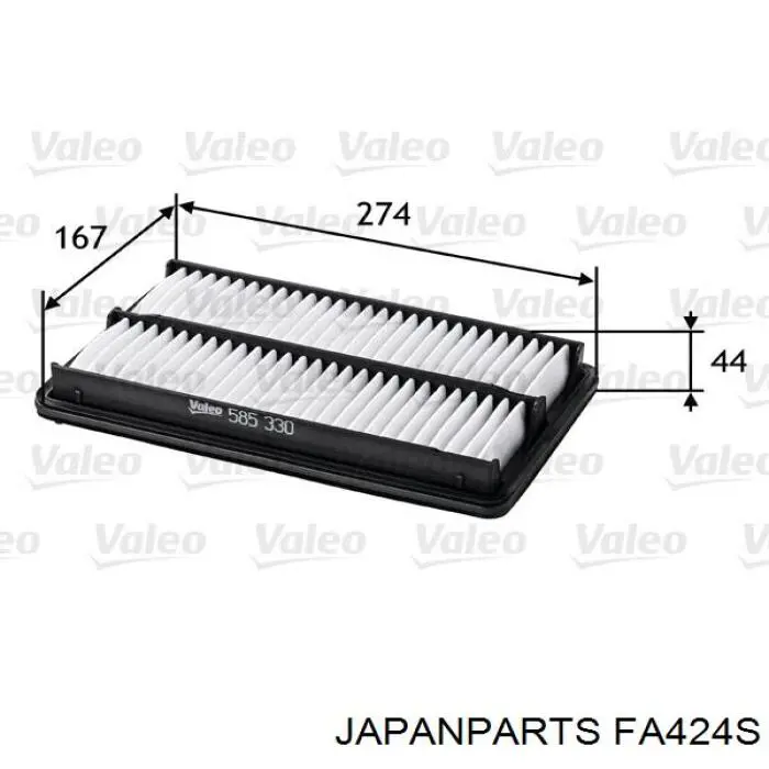 Елемент повітряного фільтра Japan Parts FA424S ціна, від 5.17 USD