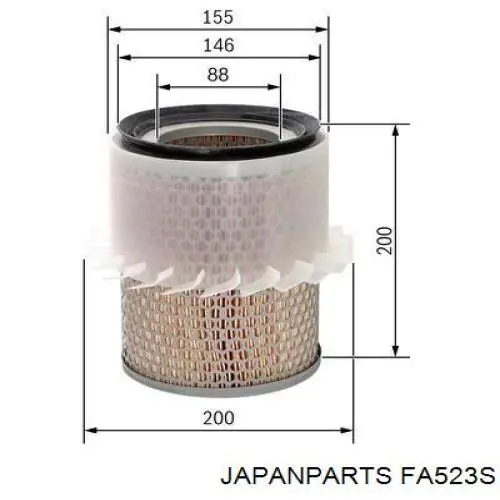 Купити FA523S Japan Parts Автомобільний фільтр повітря