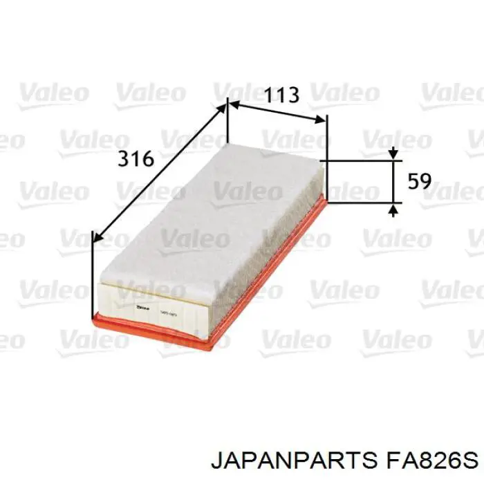 Елемент повітряного фільтра Japan Parts FA826S ціна, від 4.23 USD