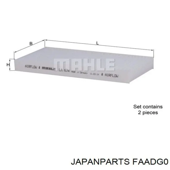 FAADG0 Japan Parts фільтр салону
