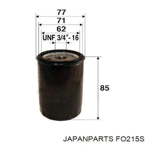 FO215S Japan Parts фільтр масляний