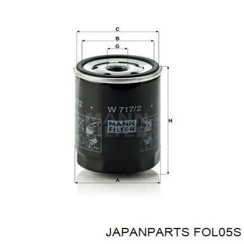 Купити FOL05S Japan Parts Фільтр очищення масла відцентровий