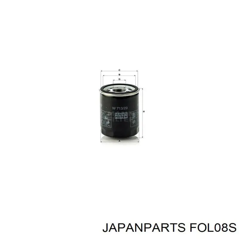 Купити FOL08S Japan Parts Фільтр очищення масла відцентровий