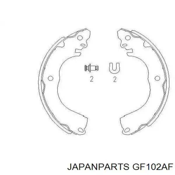 Купити GF102AF Japan Parts Колодки гальмові задні, барабанні