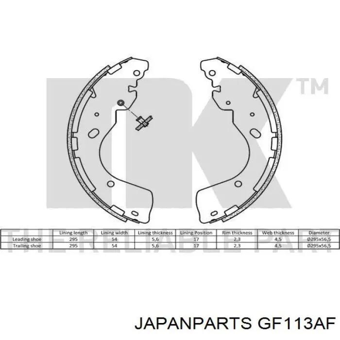 Колодки гальмові задні, барабанні GF113AF Japan Parts