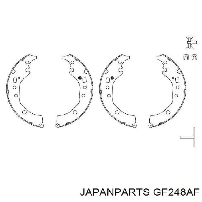 GF248AF Japan Parts колодки гальмові задні, барабанні