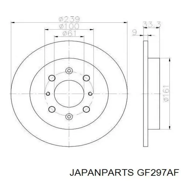 Купити GF297AF Japan Parts Колодки гальмові задні, барабанні