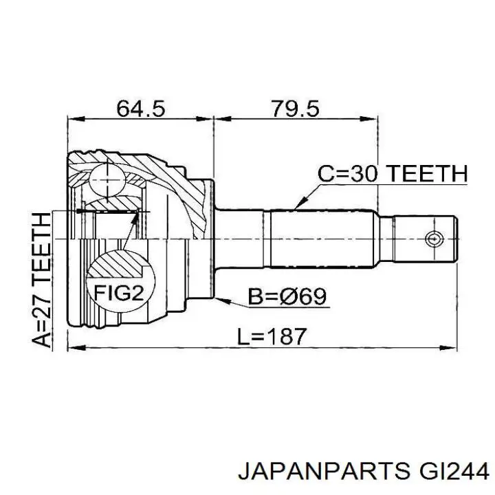 Граната колісна Japan Parts GI244 ціна, від 33.53 USD