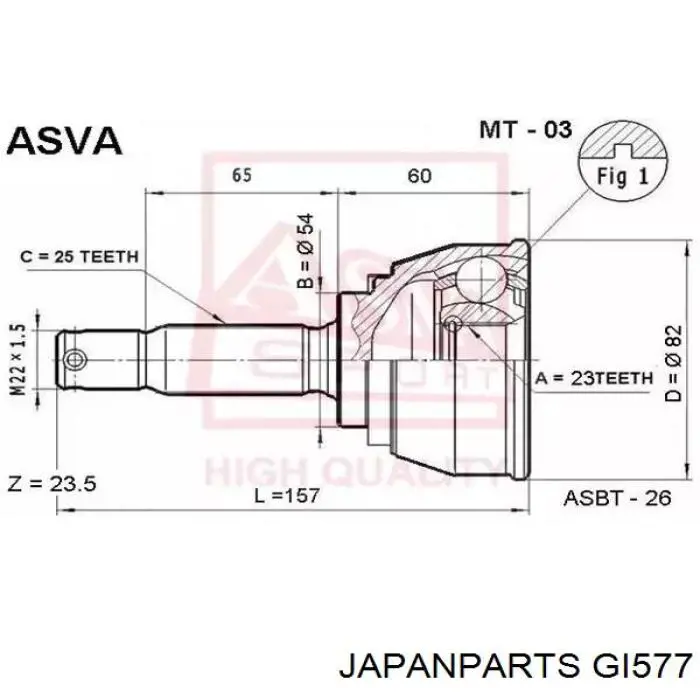 Граната колісна Japan Parts GI577 ціна, від 33.55 USD