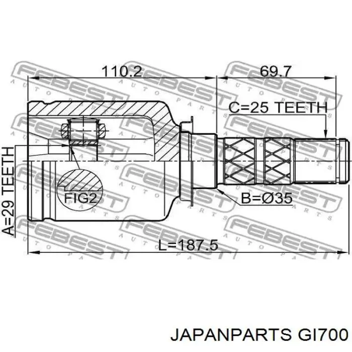 Купити GI700 Japan Parts Шарнір приводу зовнішній