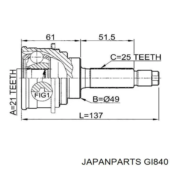 ШРУС зовнішній Japan Parts GI840