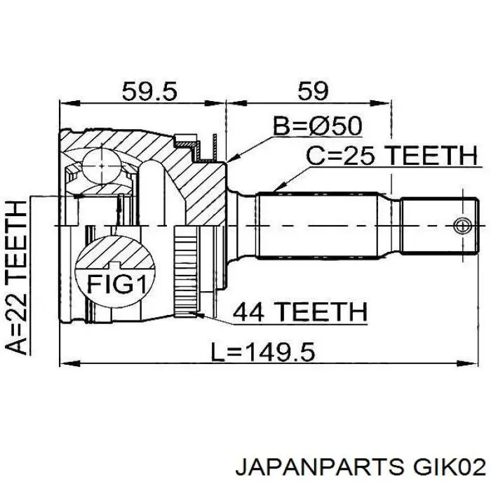 GIK02 Japan Parts Граната зовнішня