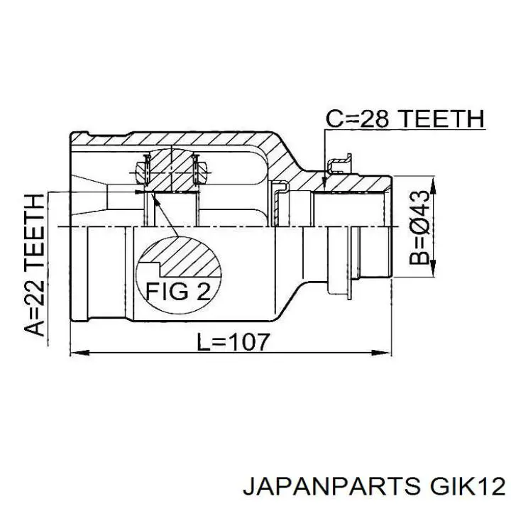 Купити GIK12 Japan Parts ШРУС внутрішній правий