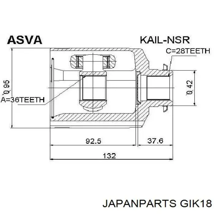 Купити GIK18 Japan Parts Шарнір приводу зовнішній