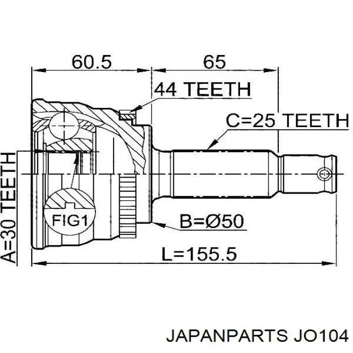 Хрестовина карданного валу Japan Parts JO104 ціна, від 15.99 USD
