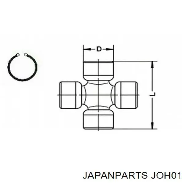 Купити JOH01 Japan Parts Хрестовина карданного валу, переднього