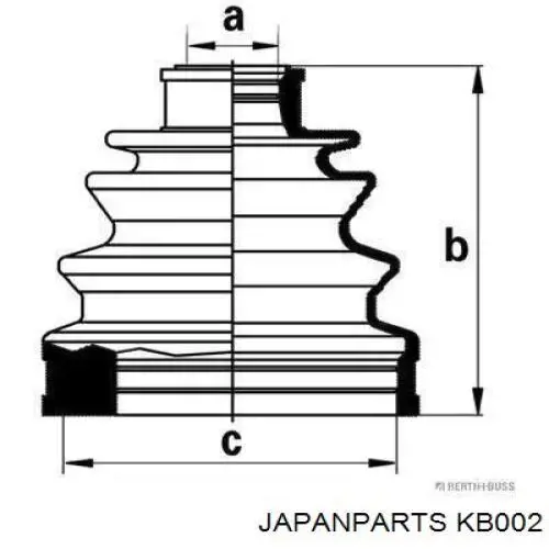 Пильник шарніра кутових швидкостей зовнішній передній Japan Parts KB002 ціна, від 6.91 USD