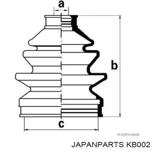 Купити KB002 Japan Parts Пильник шарніра приводу