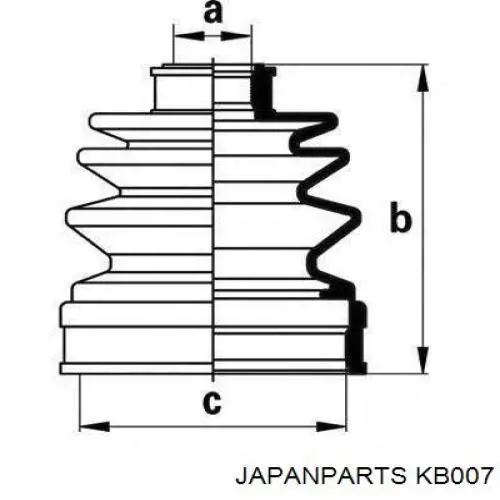 Пильник ШРУСа зовнішній KB007 Japan Parts