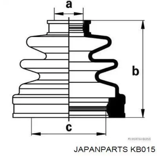 Пильник ШРУСа зовнішній KB015 Japan Parts