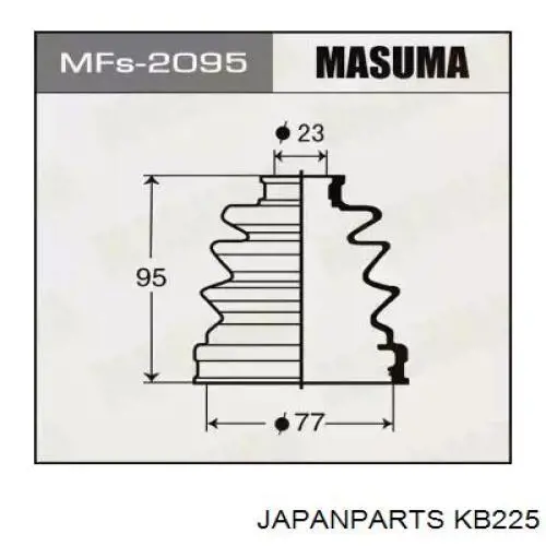 Пильники ШРКШів передній піввісі, комплект Japan Parts KB225 ціна, від 8.69 USD