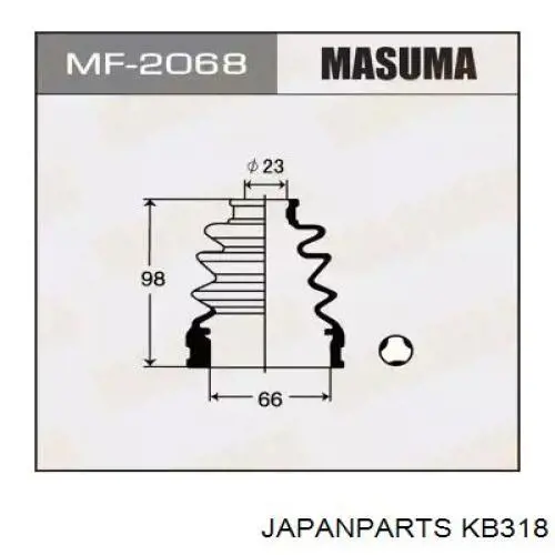 Пильник ШРКШа зовнішній, правий KB318 Japan Parts