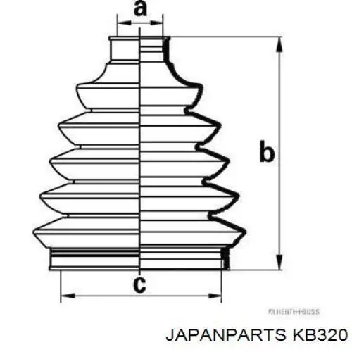 Пильник шарніра кутових швидкостей зовнішній передній Japan Parts KB320 ціна, від 11.77 USD
